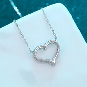 NeeTim D Color Moissanite Necklace Heart Pendant 925 Sterling Sliver White Gold Plated Chain with GRA Fine Neck Chain for Women