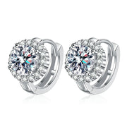 NeeTim 1ct 6.5mm Moissanite Earrings for Women S925 Sterling Silver with 18k Gold Plated Diamond Ear Studs Wedding Party Jewelry