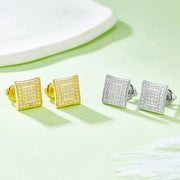 NeeTim Full Moissanite Stud Earrings Lab Diamond 925 Sterling Silver Wedding Earring Fine Jewelry Gift With GRA Certificate Gift