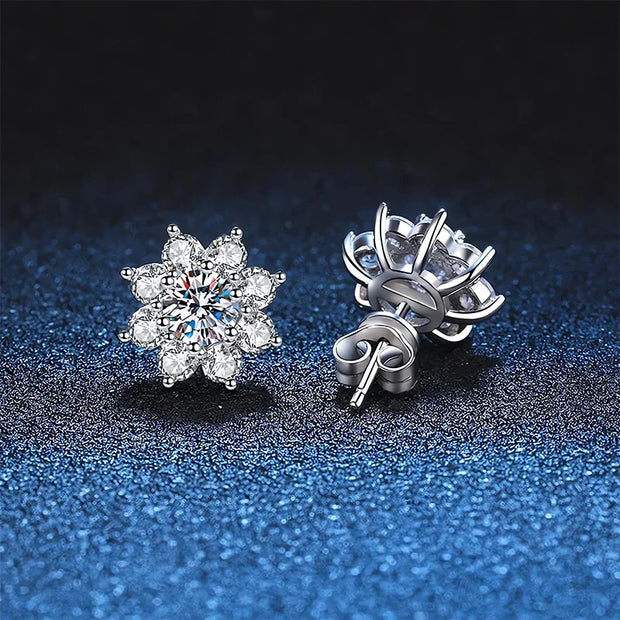 NeeTim 0.5ct Moissanite Stud Earrings For Women 925 Sterling Silver with White Gold Plated Diamond  Ear Studs Wedding Jewelry