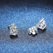 1ct D Color Pear Cut Stud Earrings