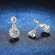 NeeTim 0.5ct 5mm D Color VVS Moissanite Earrings For Women S925 Silver Lab Diamond Engagement Wedding Earring Party Jewelry Gift