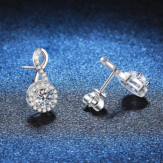 NeeTim 0.5ct 5mm D Color VVS Moissanite Earrings For Women S925 Silver Lab Diamond Engagement Wedding Earring Party Jewelry Gift