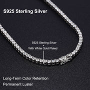 NeeTim Moissanite Tennis Necklace for Woman with Certificate 925 Sterling Sliver Plated 18k White Gold Tassel Necklaces Jewelry