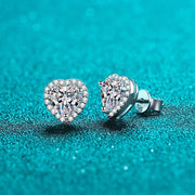 2 Carat Heart shaped Earrings