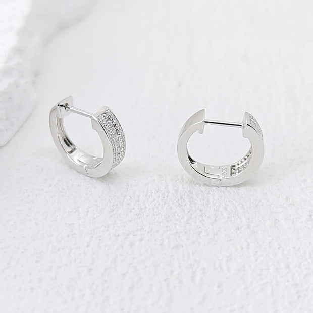 NeeTim Hoops 100% 925 Sterling Silver Full Real Moissanite Earrings Women Sparkling Dimoand Earring Jewelry Gift GRA Certificate
