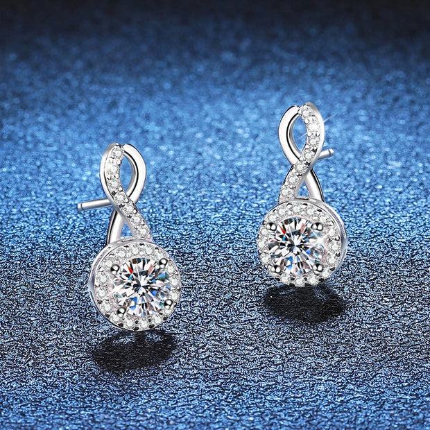 NeeTim 0.5ct 5mm D Color VVS Moissanite Earrings For Women S925 Silver Lab Diamond Engagement Wedding Earring Party Jewelry Gift