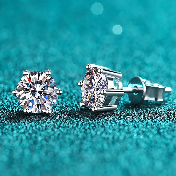 NeeTim 0.1-2 Carat D Color Moissanite Earrings For Women 925 Sterling Silver Ear Studs Sparkling Diamond Wedding Fine Jewelry