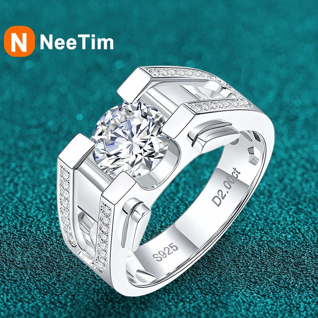 1ct-2ct  Ring 925 Sterling Silver with White Gold Plated