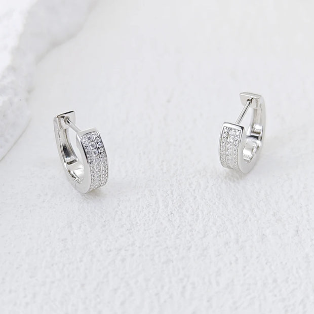 NeeTim Hoops 100% 925 Sterling Silver Full Real Moissanite Earrings Women Sparkling Dimoand Earring Jewelry Gift GRA Certificate