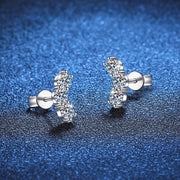 NeeTim Full 3.5mm Moissanite Earrings for Women S925 Sterling Sliver Sparkling with White Gold Plated Ear Studs Jewely with GRA