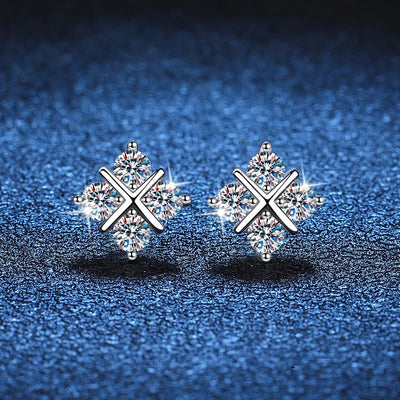D Color Moissanite Stud Earrings