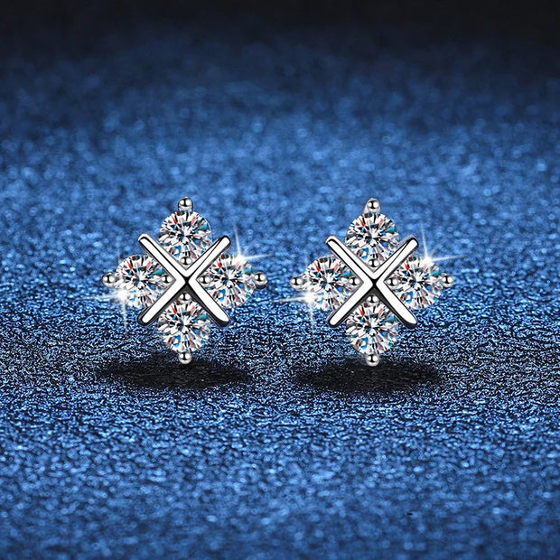 D Color Moissanite Stud Earrings