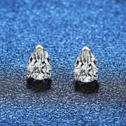 1ct D Color Pear Cut Stud Earrings