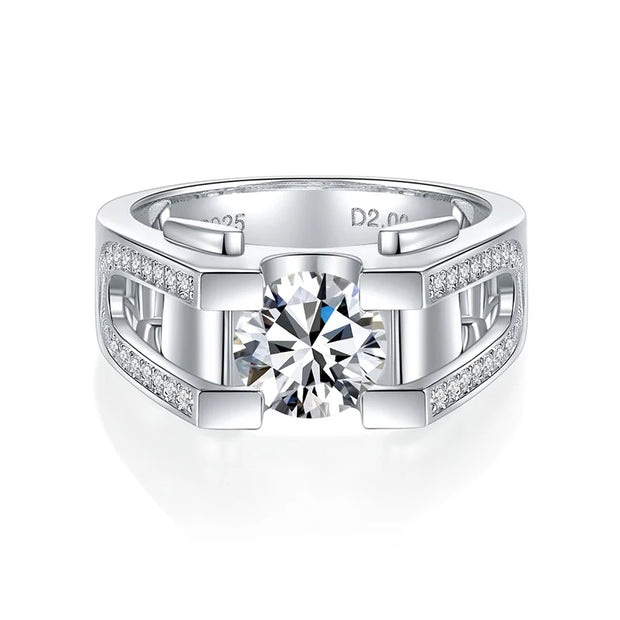 1ct-2ct  Ring 925 Sterling Silver with White Gold Plated