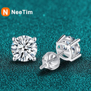 2 Carat Moissanite Earrings With 14K White Gold Plated