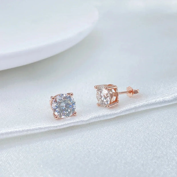 D Color Moissanite Earring S925 Plated with 18k Gold