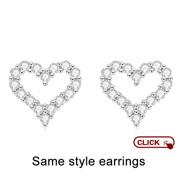 NeeTim D Color Moissanite Necklace Heart Pendant 925 Sterling Sliver White Gold Plated Chain with GRA Fine Neck Chain for Women