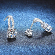 1ct D Color Moissanite Drop Earrings