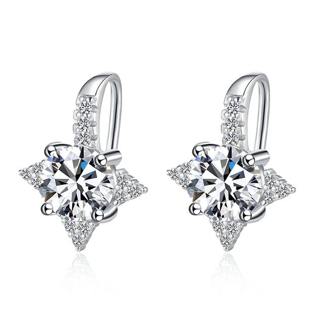 NeeTim 1ct 6.5mm Moissanite Earrings for Women S925 Sterling Sliver with 18k Gold Plated Diamond Earring Wedding Party Jewelry