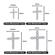 NeeTim 5mm D Color Moissanite Jesus Cross Pendant  for Women Men S925 Silver 18k White Gold Plated Necklace Wedding Jewelry Gift