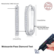 NeeTim Full Moissanite Earrings Lab Diamond 925 Sterling Silver Hoop Earring Gold Plated Fine Jewelry Gift With GRA Certificate