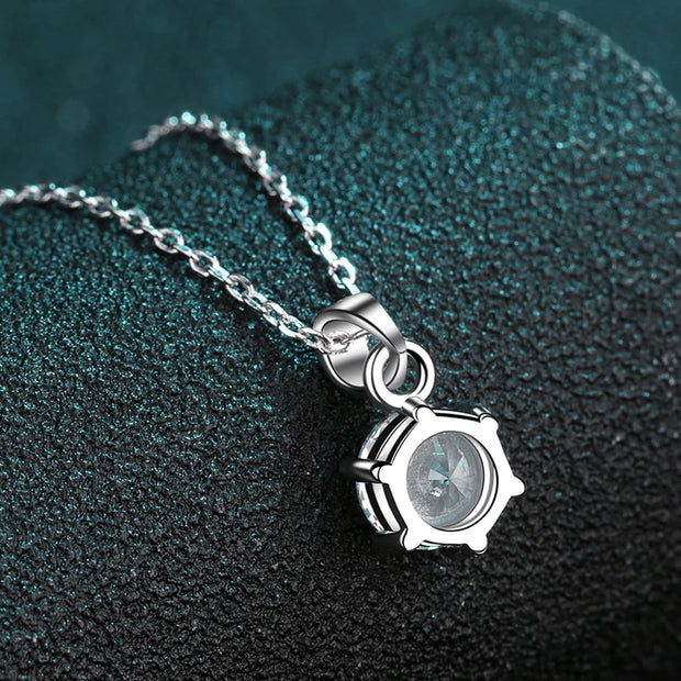 NeeTim 1 Carat Moissanite Pendant Necklace for Women S925 Sterling Silver with White Gold Plated Wedding Bridal Party Jewelry