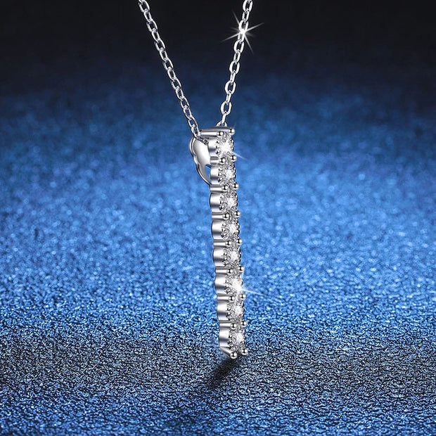 NeeTim Full Moissanite 925 Sterling Silver Necklace For Women Lab Diamonds Pendant Neck Chain Fine Jewelry With GRA Certificate