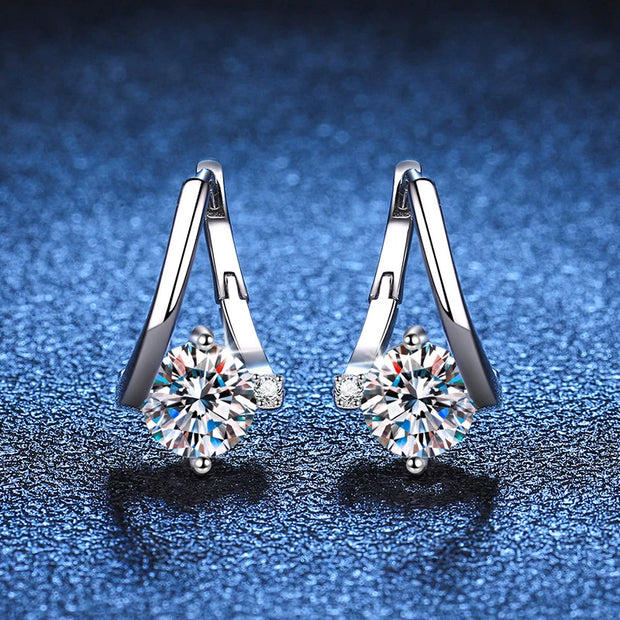 1 Carat Moissanite Earrings