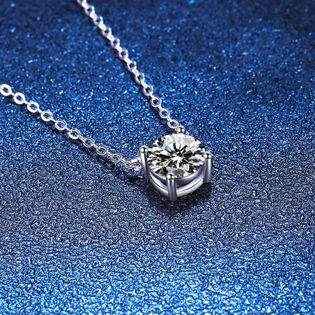 1-2 Carat Moissanite Pendant Necklace