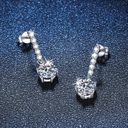 1CT Moissanite StarFall Hoop Earrings