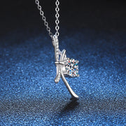 NeeTim 1ct Moissanite 925 Sterling Silver Necklace For Women Girl Lab Diamonds Pendant Necklaces With GRA Certificate Party Gift