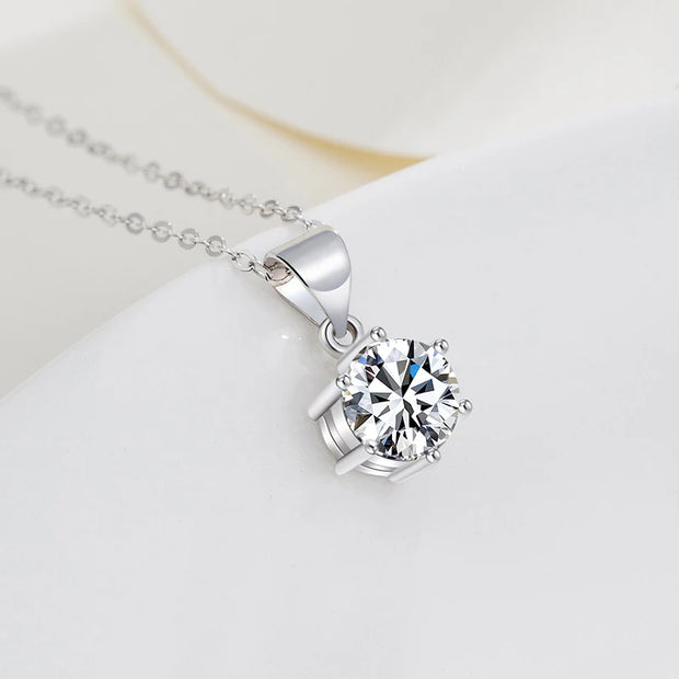 NeeTim 4ct 10mm Moissanite Necklace For Women 925 Sterling Silver with 18K Gold Plated Lab Diamond Pendant Wedding Party Jewelry