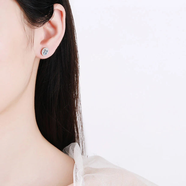 NeeTim 1ct Oval Cut D Color Moissanite Ear Stud Earrings For Women 925 Sterling Silver Sparkling Wedding Earring Fine Jewelry