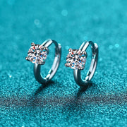 1ct Moissanite Hoop Earrings S925 with 18k White Gold Plated