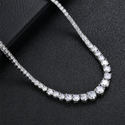 NeeTim Moissanite Tennis Necklace for Women Wedding Jewelry 925 Sterling Sliver Plated 18k White Gold Necklaces with Certificate