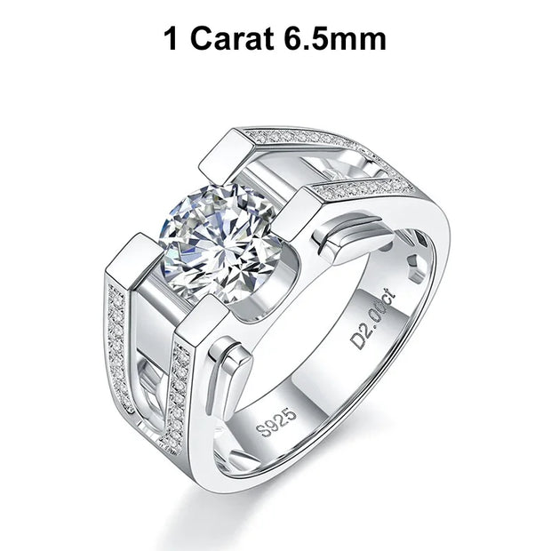 1ct-2ct  Ring 925 Sterling Silver with White Gold Plated