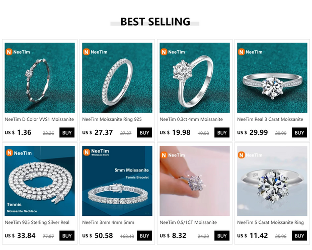 NeeTim D Color Moissanite Gemstone Pendant Necklace 925 Sterling Sliver Necklaces Luxury Jewelry for Women Pass Diamond Tester