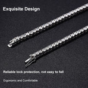 NeeTim Moissanite Tennis Necklace for Woman with Certificate 925 Sterling Sliver Plated 18k White Gold Tassel Necklaces Jewelry