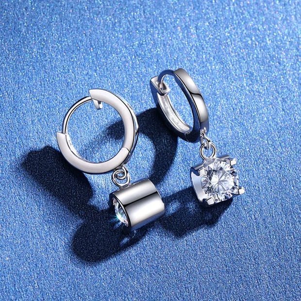 NeeTim 2CT Moissanite Drop Earrings for Women Sparkling Diamond Earring 100% S925 Sterling Silver with White Gold Plated Jewelry