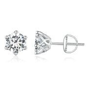 NeeTim Moissanite Diamond Stud Earrings for Women Original 925 Sterling Silver with Gold Plated Screw Back Earring Fine Jewelry