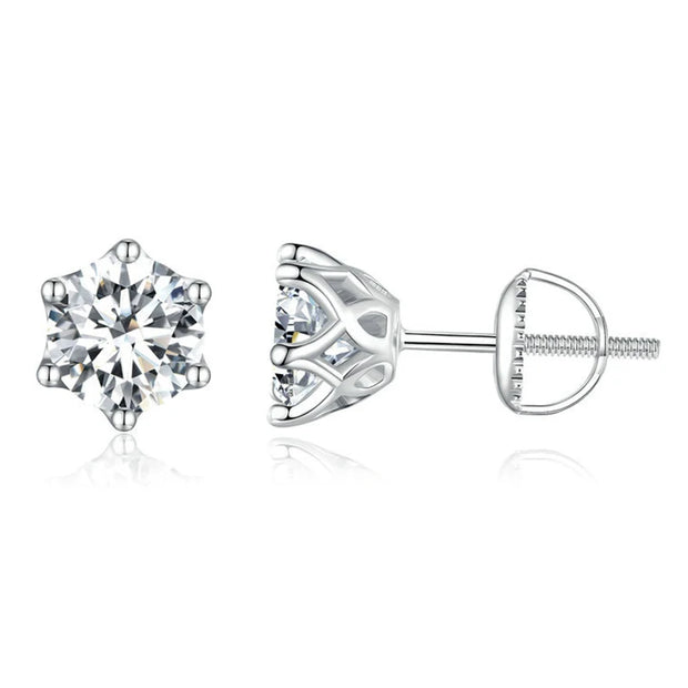 NeeTim Moissanite Diamond Stud Earrings for Women Original 925 Sterling Silver with Gold Plated Screw Back Earring Fine Jewelry