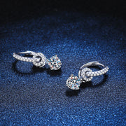 NeeTim D VVS1 Moissanite Diamond Hoop Earrings 925 Sterling Silver for Women with Gold Plated Fine Drop Earring Fine Jewelry