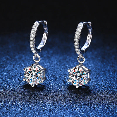 1ct Moissanite Drop Earring