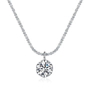 NeeTim 2ct Moissanite Necklace Pendant S925 Sterling Silver  Party Wedding Lab Dimond Gem Necklaces For Women with Certificate