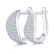 NeeTim Full Moissanite 925 Silver Hoops Earrings for Women Gold Plated Huggie Earring Wedding Engagement Luxury Designer Jewelry