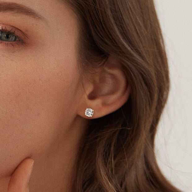 NeeTim Moissanite Earrings for Women S925 Sterling Sliver Green Pink Red Black Blue Sparkling Diamond Ear Studs Fine Jewelry