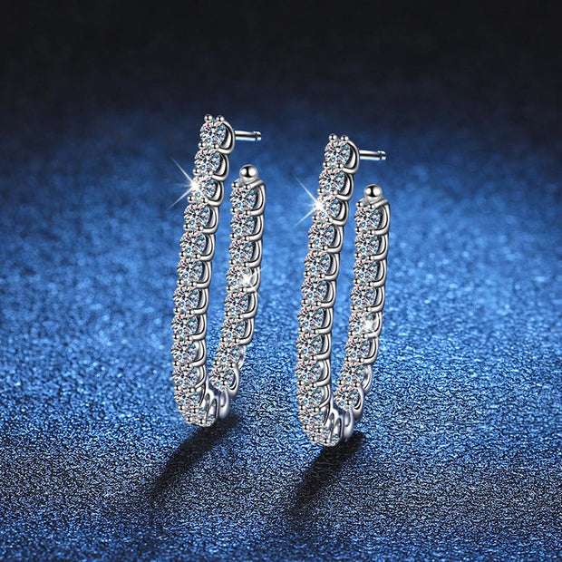 Moissanite Earrings S925 Sterling Sliver with 18k Gold Plated