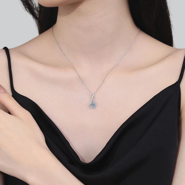 Infinity Pendant 925 with White Gold Plated Necklace