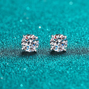 NeeTim Real 2 Carat D Color Moissanite Stud Earrings For Women 100% 925 Sterling Silver Sparkling Diamond Wedding Jewelry Gift